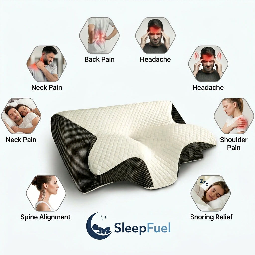 SleepFuel Ergonomic Support Pillow (1+1 FREE)