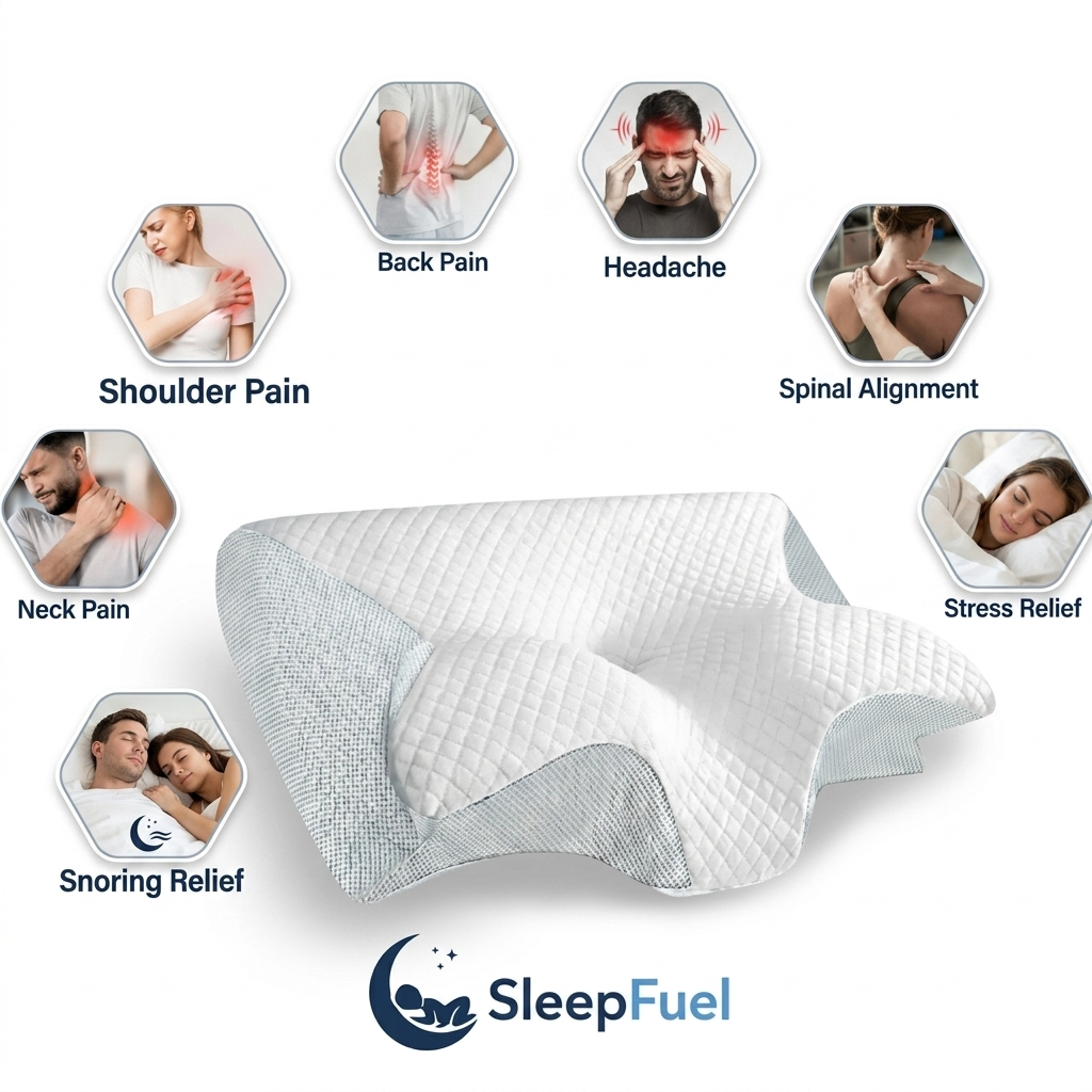 SleepFuel Ergonomic Support Pillow (1+1 FREE)