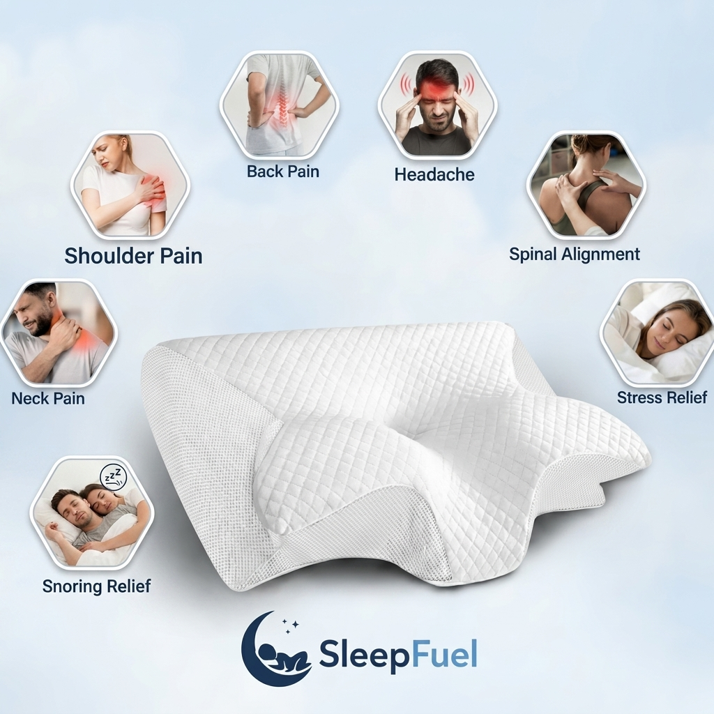 SleepFuel Ergonomic Support Pillow (1+1 FREE)