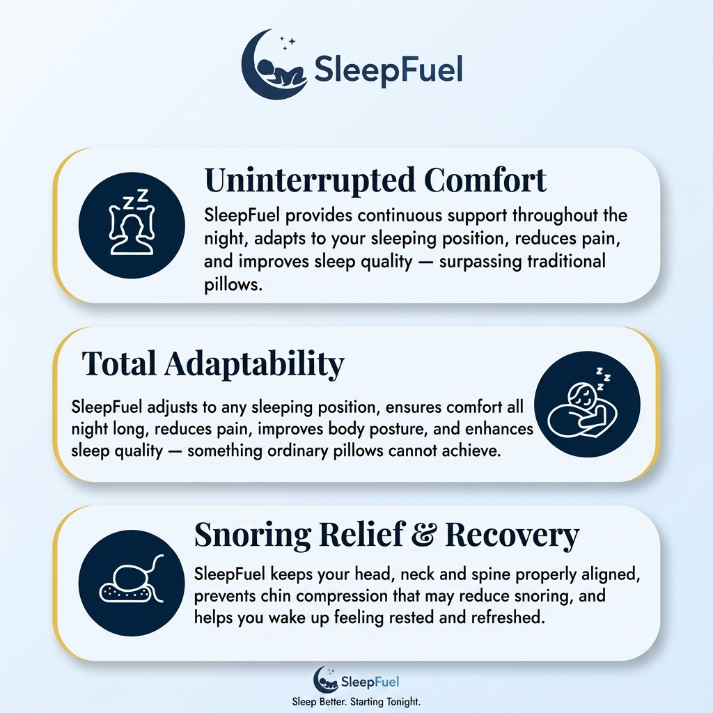 SleepFuel Ergonomic Support Pillow (1+1 FREE)