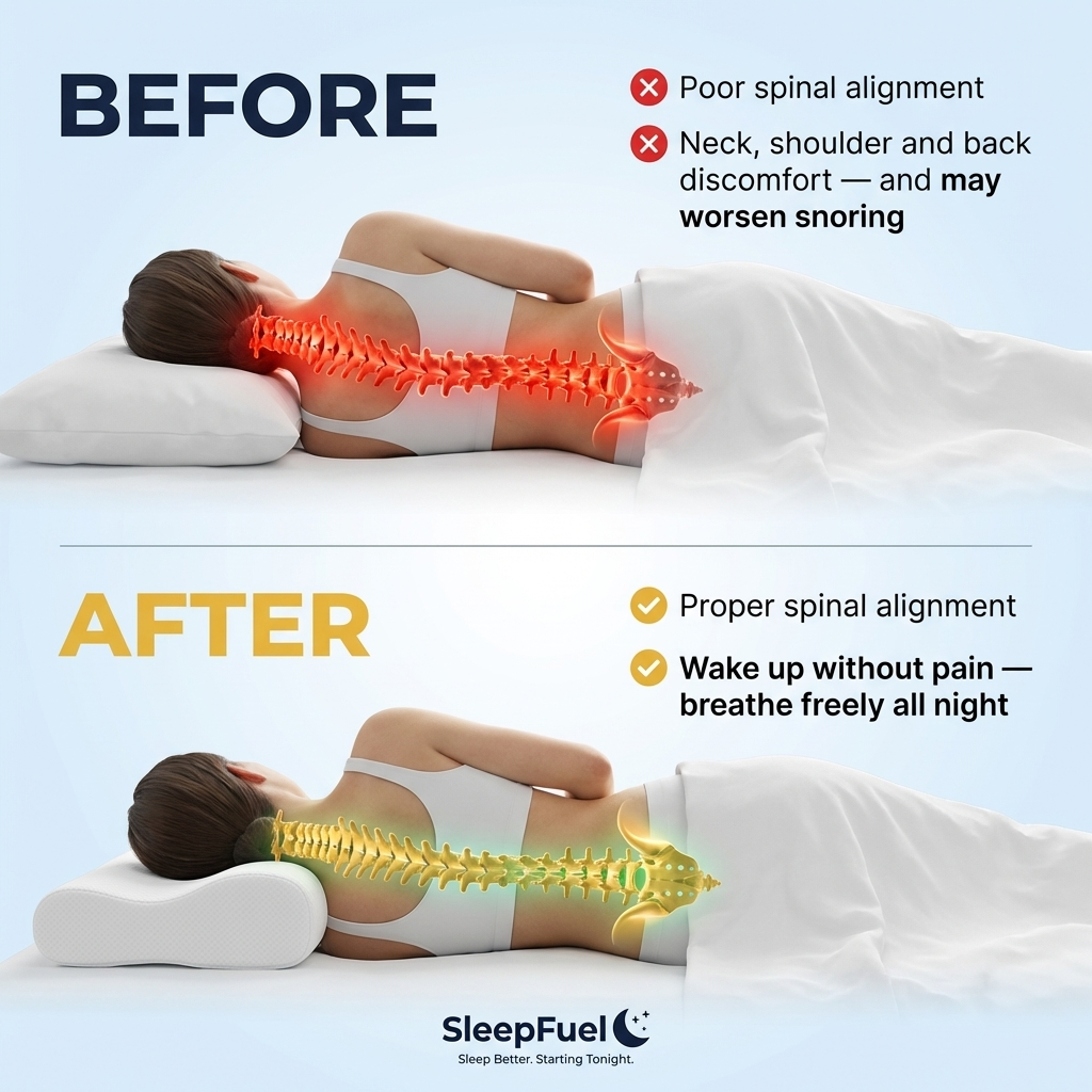 SleepFuel Ergonomic Support Pillow (1+1 FREE)